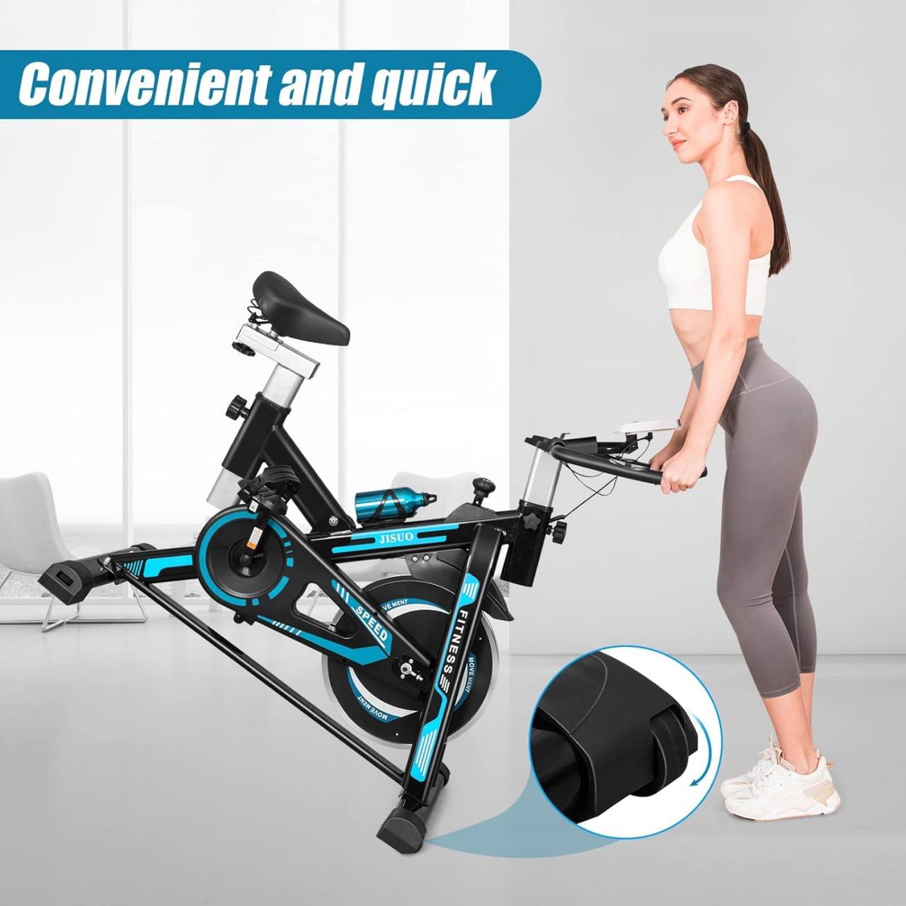Indoor Cycling Bike Stationary Exercise Bike with Heart Rate Monitor ,Comfortable Seat Cushion, Silent Belt Drive, iPad Holder, Fitness Bike Perfect for Home Cardio Workout Cycle Bike Training