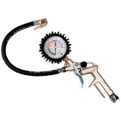 Tire Inflator with Pressure Gauge, 0-220PSI Dial Wheel Air Tire Pressure Gauge, Heavy Duty Rubber Hose with Quick Coupler, Air Compressor Tire Inflator Attachment for Cars Motorcycle Bike