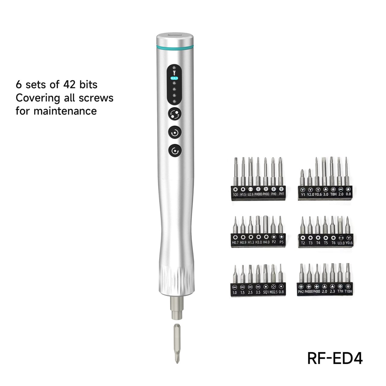 Electric Rechargeable  Screwdriver Set 4-Speed Adjustable with 42 Bits Mobile Phone Repair Disassembly