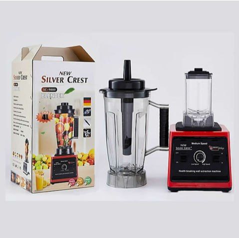 2 in 1 Double Cup Silver Crest German 8000Watts Industrial Blender - 4Ltrs