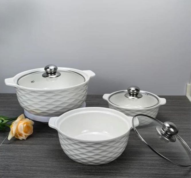 Round Ceramic Soup Pot Soup & Stock Pots (3Ltrs, 2Ltrs, and 1Ltr)