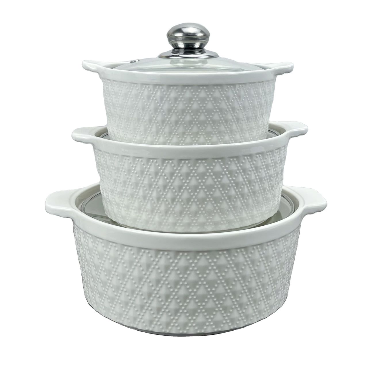 Round Ceramic Soup Pot Soup & Stock Pots (3Ltrs, 2Ltrs, and 1Ltr)