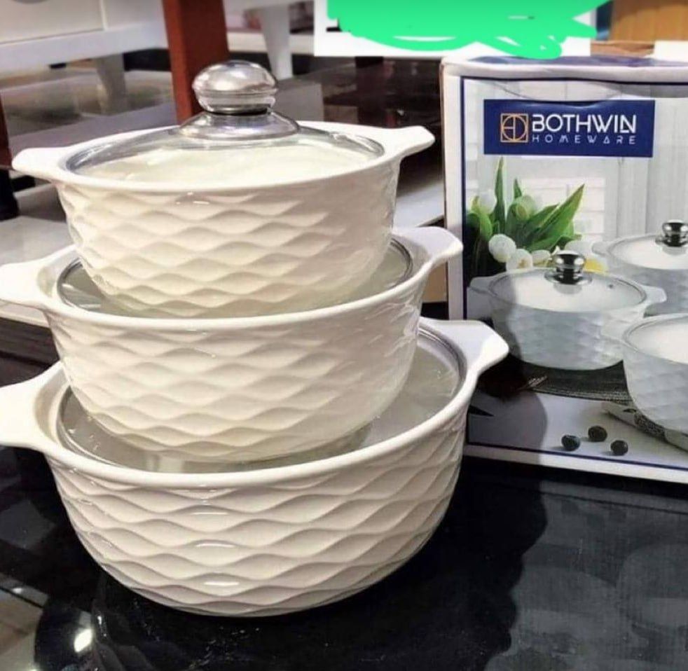 Round Ceramic Soup Pot Soup & Stock Pots (3Ltrs, 2Ltrs, and 1Ltr)