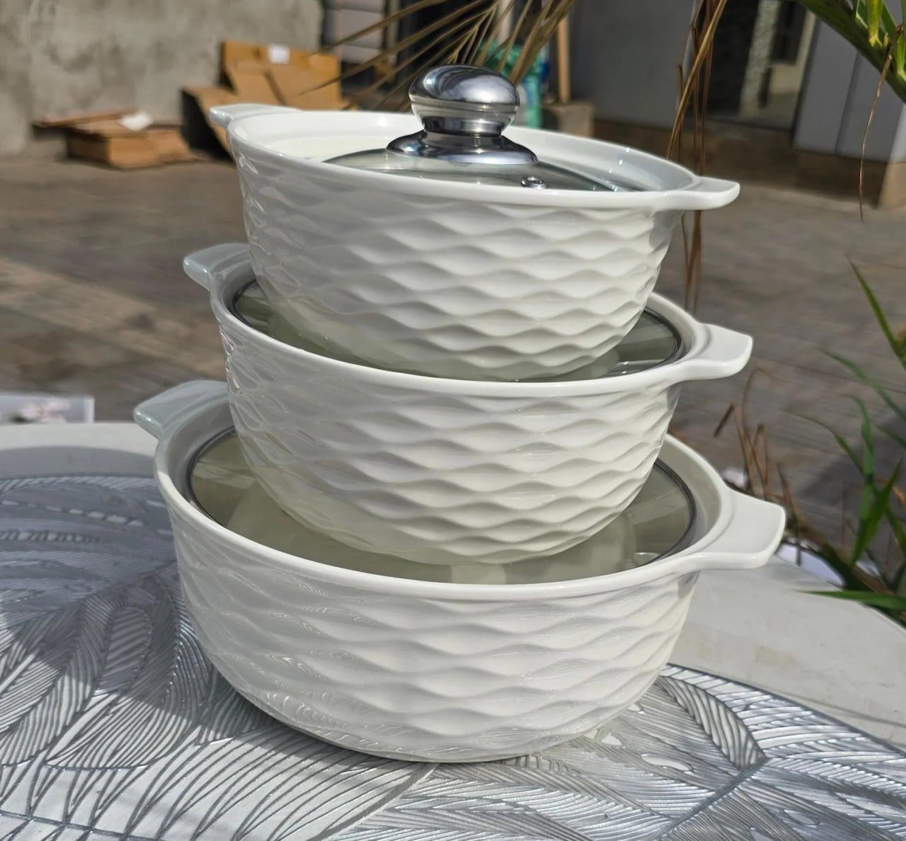 Round Ceramic Soup Pot Soup & Stock Pots (3Ltrs, 2Ltrs, and 1Ltr)