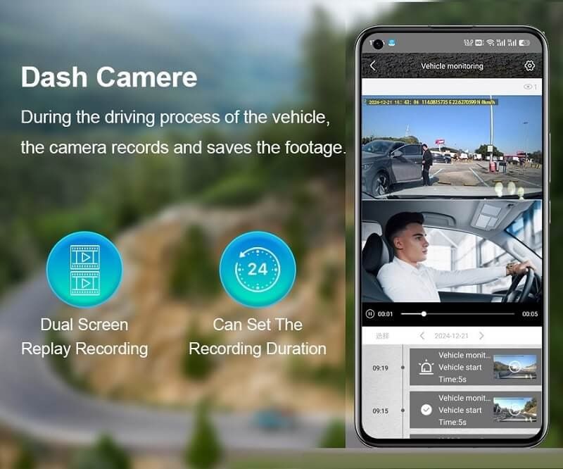 Dash Cam Front and Rear 4K+1080P, Free 64GB Card, Built-in Wi-Fi, Dash Camera for Cars, Car Camera, Dual Dashcams for Cars with Night Vision, 24 Hours Parking Monitor, Loop Recording