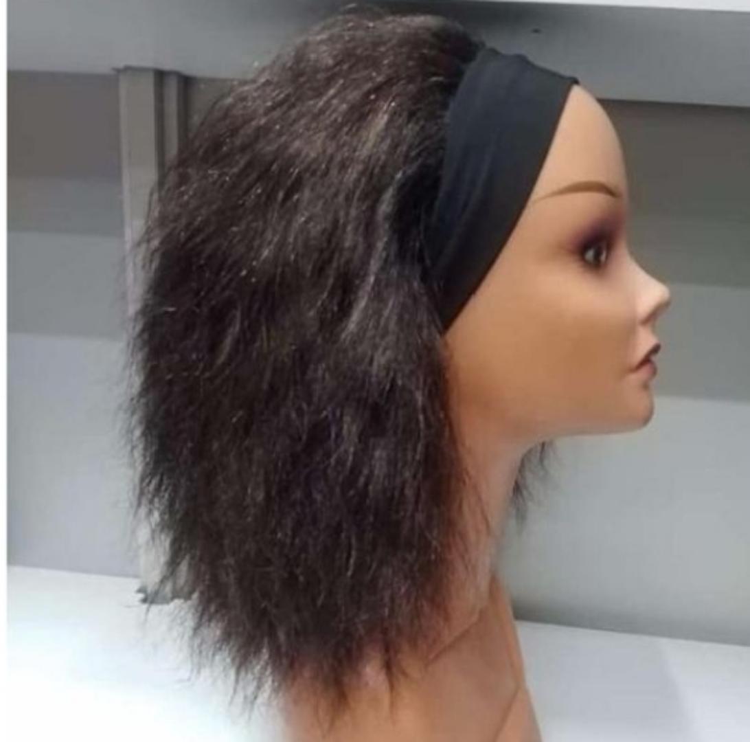 Head band semi human wig