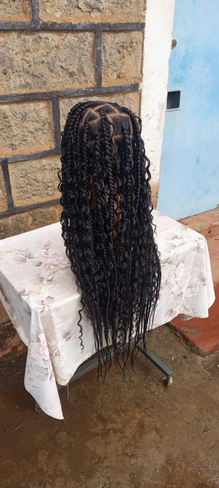 Boho knotless braided wig