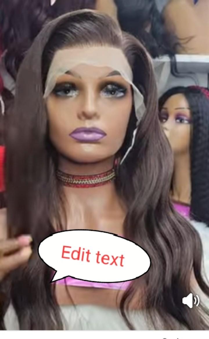 Long curly semi human body wig