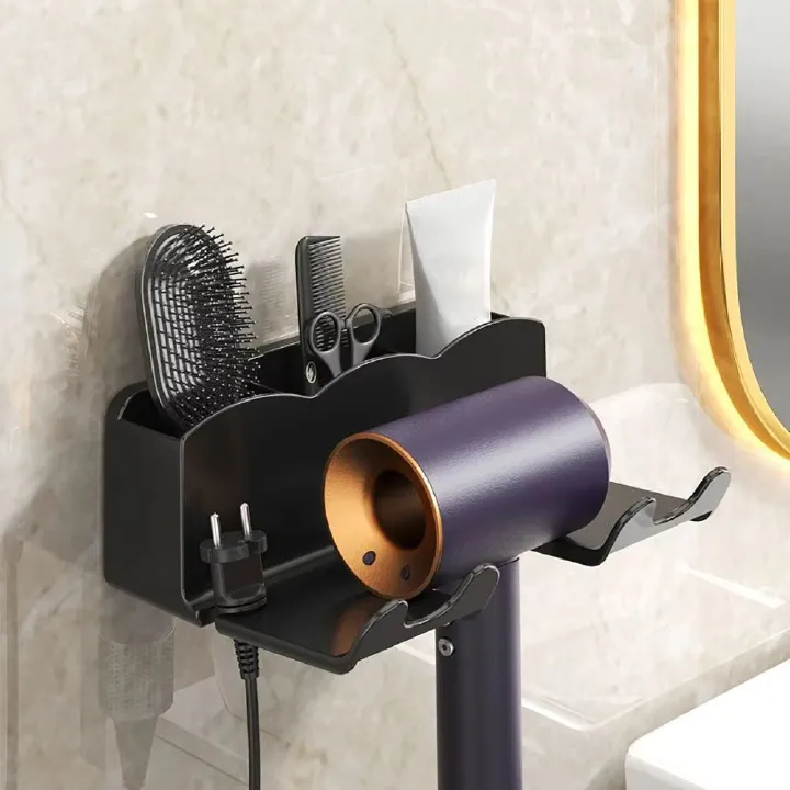 Bathroom wall mount hair dryer rack Shower Bathroom Furniture Kitchen Storage Rack Large Capacity Household Storage bathroom hair dryer rack storage box shower hair dryer storage rack Bathroom wall mo