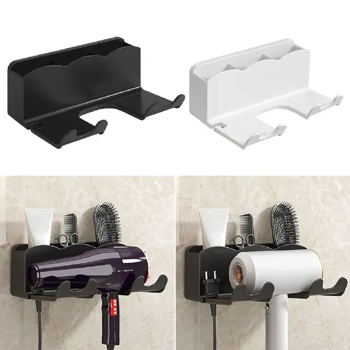 Bathroom wall mount hair dryer rack Shower Bathroom Furniture Kitchen Storage Rack Large Capacity Household Storage bathroom hair dryer rack storage box shower hair dryer storage rack Bathroom wall mo