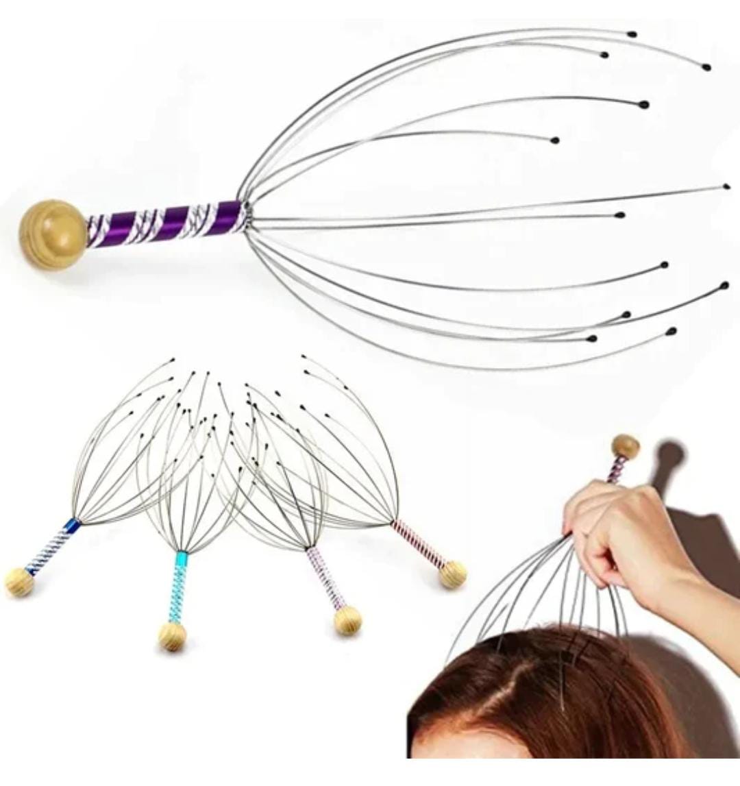 Octopus head massager scalp relaxation, relief body massager Remove tension muscle tiredness metal head massager instrument