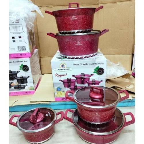 TC 10pcs Heavy Granite Nonstick Cooking Pots Sufuria Set