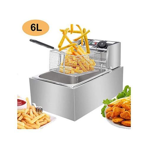 WNGREAT 6L Large Stainless Steel Deep FrIer + Chips Cutter& Socket