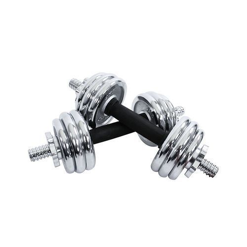 10KG Chrome Adjustable Dumbbell Set + FREE ROLLER