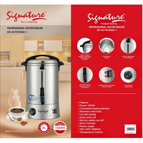 Signature 1500W 8L Large Professional Automatic Electric Water Boiler