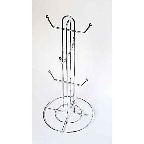 CLEARANCE OFFER Stainless Steel 6 Cup Holder Stand Storage Rack Space Saver