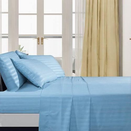 CLEARANCE OFFER Stripped Blue Bedsheet Set 4 Pcs (2 Bedsheets & 2 Pillowcases)