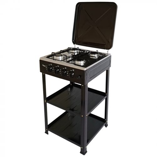 CLEARANCE OFFER Ramtons RG/547-GAS COOKER 4 BURNER STAINLESS STEEL WITH STAND