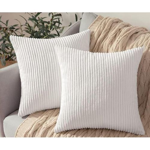 CLEARANCE OFFER 2PCS Striped Corduroy Velvet Cushion Covers/Cases