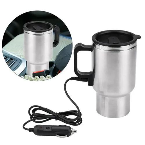 Car Heating Cup, 450ml Stainless Steel Electric In-car Travel Heating Cup Vehicle Heated Coffee Cup Mug Warmer For Heating Water Coffee And Tea By 12V Cigarette Lighter Plug