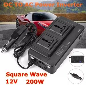 200W Car Voltage Converter Inverter DC 12V To AC 230V Ports Fast Charging Car Charger With Cigarette Lighter Plug With 2 Sockets And 4 USB For Business Trips And Vacation