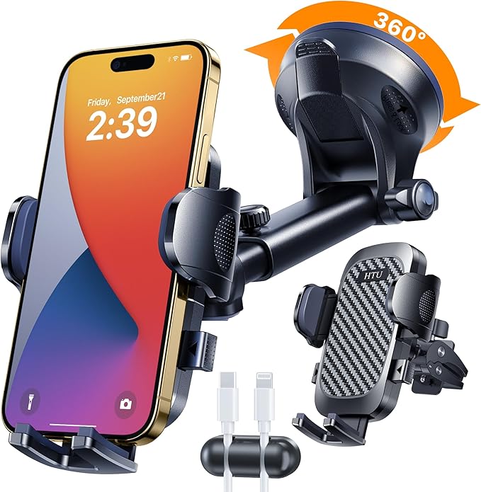 Ultra-Durable Phone Holders for Your Car- Car Phone Holder Mount, Safety Certs Cell Phone Car Mount Truck for Dashboard Windshield Vent