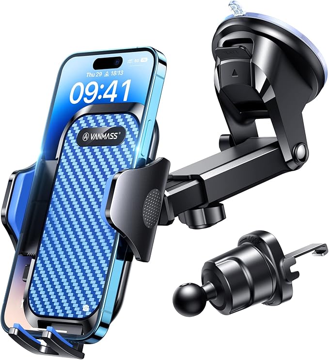 Ultra-Durable Phone Holders for Your Car- Car Phone Holder Mount, Safety Certs Cell Phone Car Mount Truck for Dashboard Windshield Vent