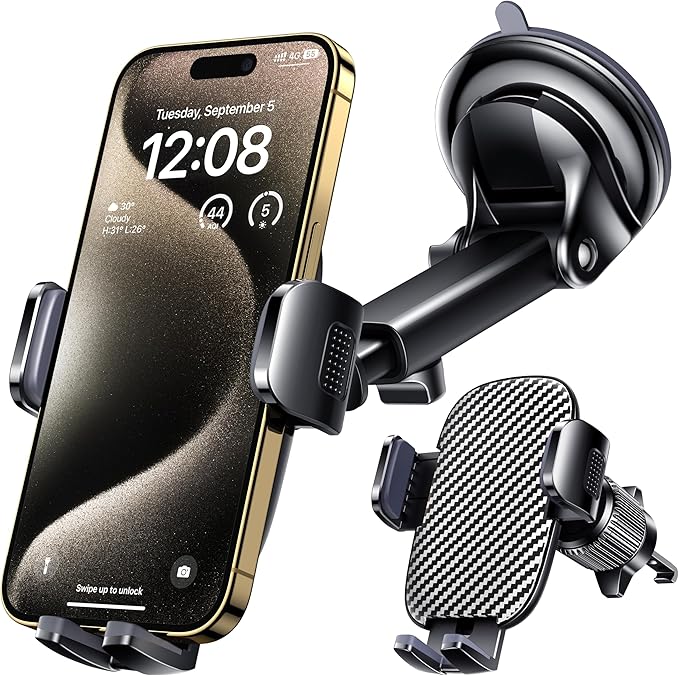 Car Phone Holder Mount Phone Mount for Car Windshield Dashboard Air Vent Universal Hands Free Automobile Cell Phone Holder Fit for all Smartphones Camera Mounts