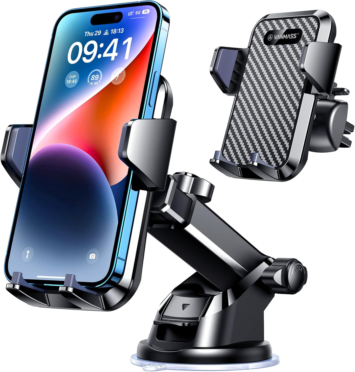 Car Phone Holder Mount Phone Mount for Car Windshield Dashboard Air Vent Universal Hands Free Automobile Cell Phone Holder Fit for all Smartphones Camera Mounts