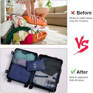 8 Foldable And Waterproof Packing Cubes, Suitcase Organizer With Bags For Shoes And Clothes
