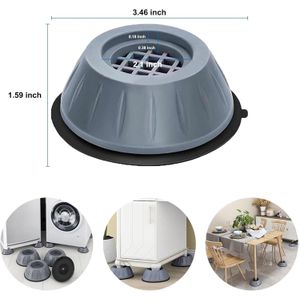 4Pcs Anti Vibration Pads for Washing Machine and Dryer Shock and Noise Cancelling Washing Machine Support Prevent Moving Shaking Walking Universal Size