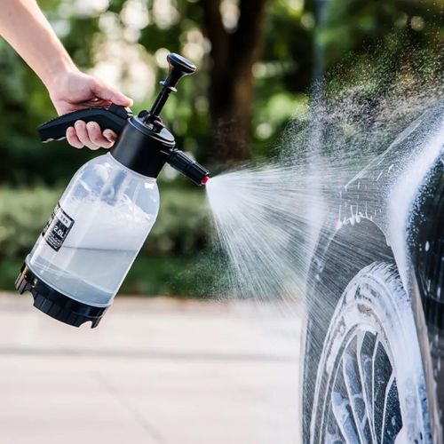 2L Hand Held Foam Pressure Sprayer With 2 Types Of Nozzles - Hand Pneumatic Foam Cannon Snow Foam Car Wash Spray Bottle