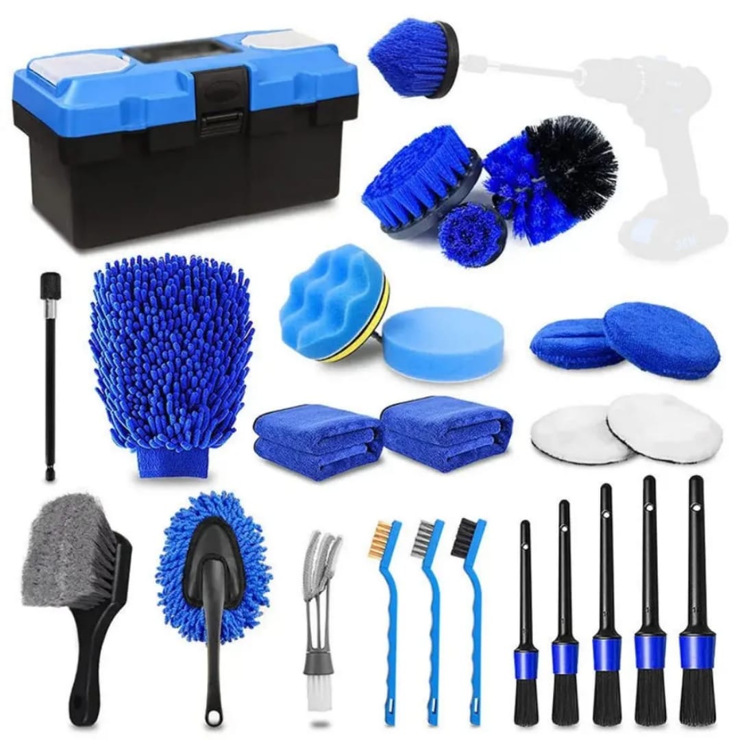 Car Detailing Kit, 27PCS Car Detailing Brush Set, Car Cleaning Kit, Drill Brush Attachment, Car Washing Kit, Car Wash Brush kit for Interior Exterior Wheels(