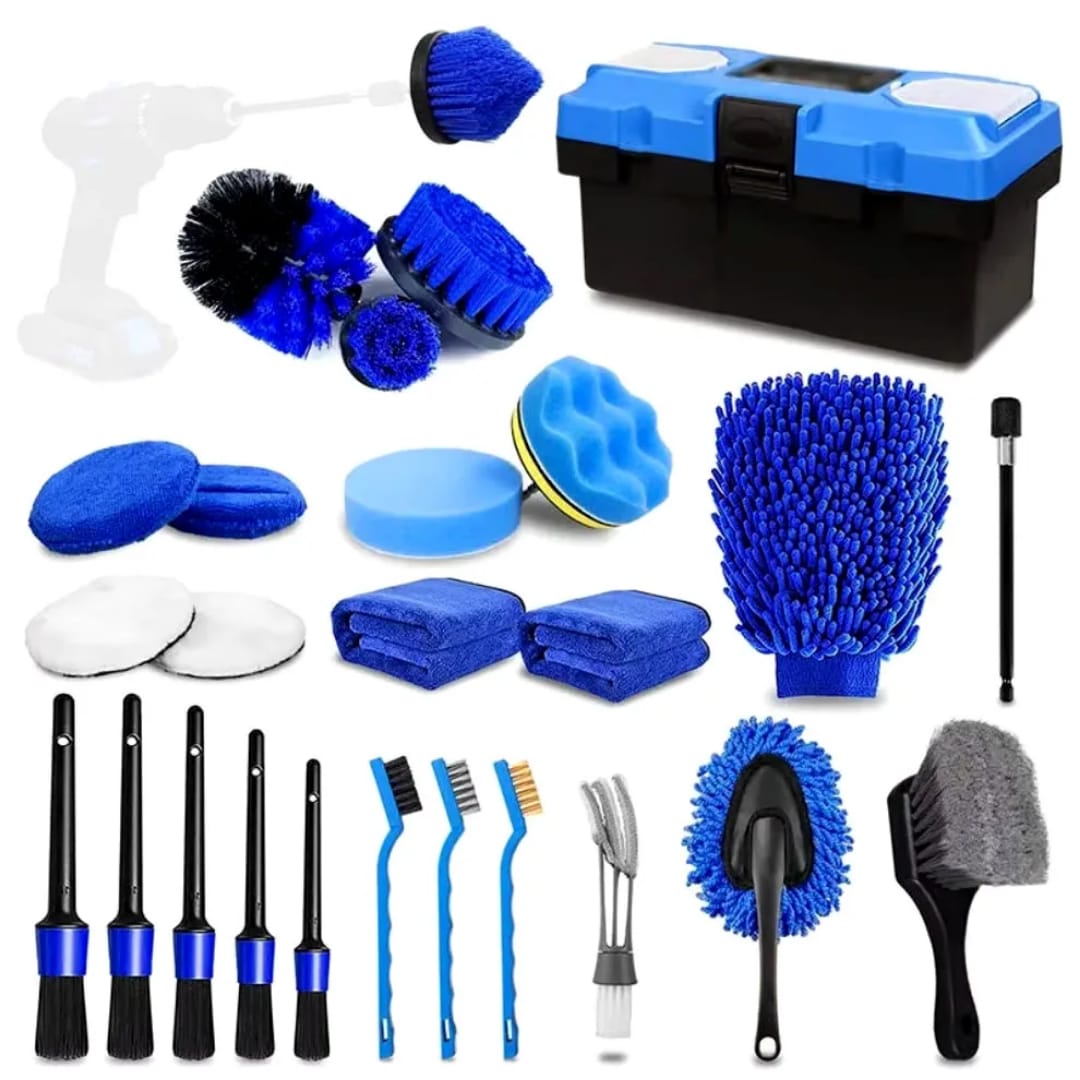 Car Detailing Kit, 27PCS Car Detailing Brush Set, Car Cleaning Kit, Drill Brush Attachment, Car Washing Kit, Car Wash Brush kit for Interior Exterior Wheels(