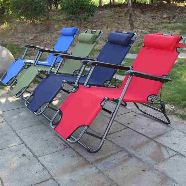 Outdoor Folding Chaise Lounge Chair, Adjustable Portable Lightweight Reclining Garden Sun Lounger Camping Bed for Patio, Deck, and Poolside