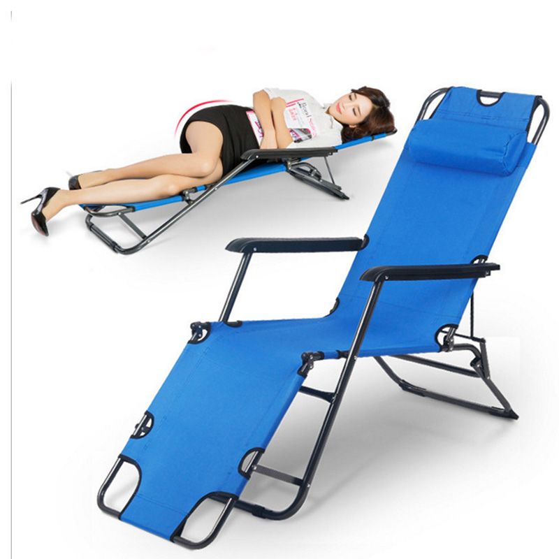 Outdoor Folding Chaise Lounge Chair, Adjustable Portable Lightweight Reclining Garden Sun Lounger Camping Bed for Patio, Deck, and Poolside