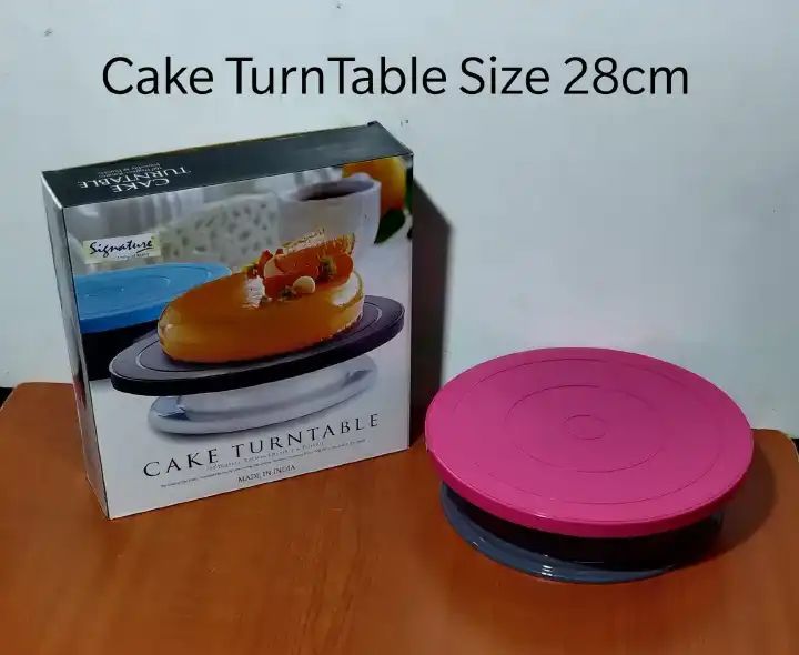 Bakers offer - 28 cm High quality Decorating Turn table - pink or blue