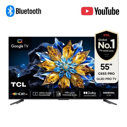 TCL 55 C655 QLED Pro 4K Google TV 120 Hz Gaming, Dolby Vision & Atmos, 32GB