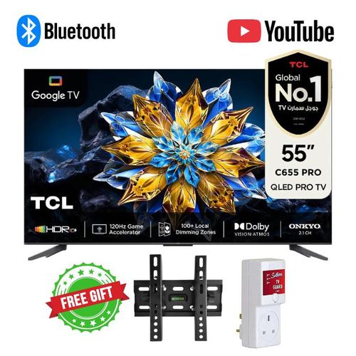 TCL 55 C655 QLED Pro 4K Google TV 120 Hz Gaming, Dolby Vision & Atmos, 32GB