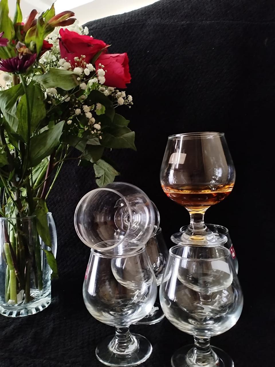 6 pcs cognac wine glasses 300 ml ,Brandy Snifters Set of 6,Cognac Glasses 13 Oz,Wide Tasting Glasses, Handcrafted, Good for Cognac Brandy Scotch,Crystal Whiskey Cognac Glass,