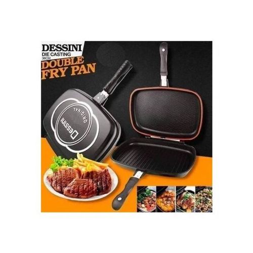 Grill Pan  Dessini Two-Sided Double Grill Non-stick Pressure Pan 40 Cm Enjoy Well Cooked Nyama  Choma At The Confurt of  Your Home Always Cook at Low Temparature