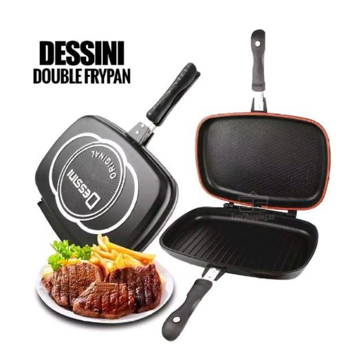 Grill Pan  Dessini Two-Sided Double Grill Non-stick Pressure Pan 40 Cm Enjoy Well Cooked Nyama  Choma At The Confurt of  Your Home Always Cook at Low Temparature