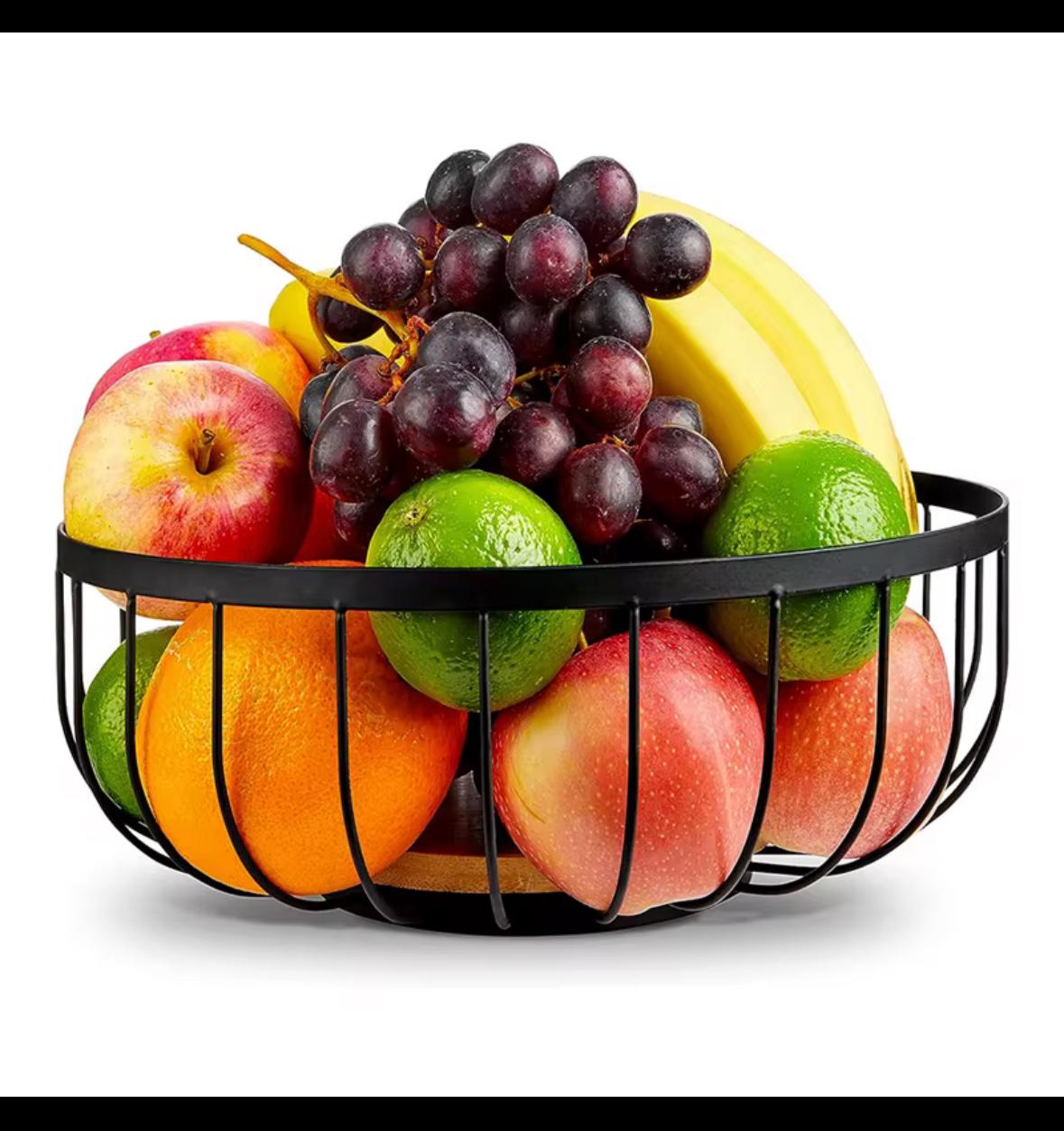 Modern Metal Wire Fruit Basket Bowl - Decorative Tabletop Fruit Holder for Kitchen & Dining - Elegant Vegetable, Bread, Snack Storage Display,Kitchen Counter Fruit Organizer
