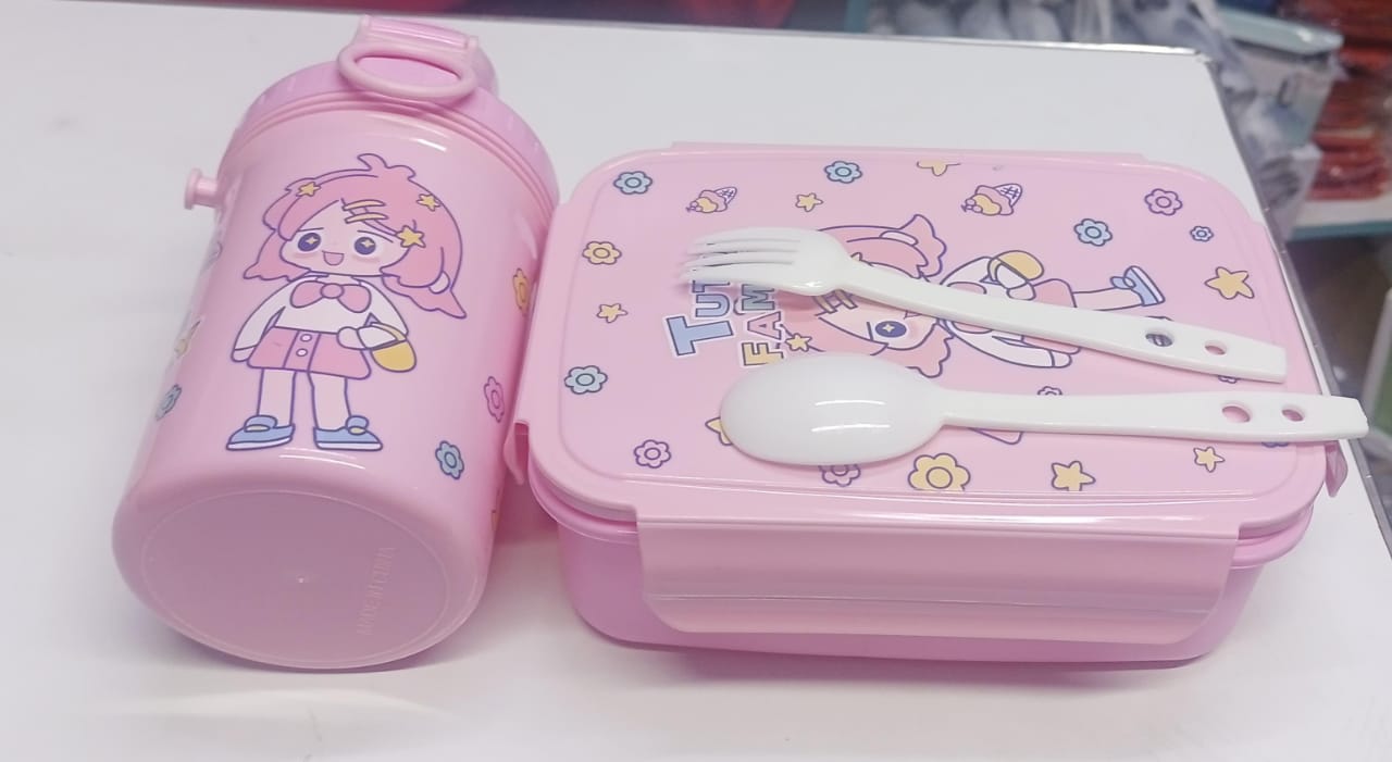 ✅Lunch box+ a bottle, Snack Box Containers for Adults Kids, Lunchable Meal Prep Containers Reusable, Divided Food Storage Containers with Lids, With compartment inside and a spoon, folk