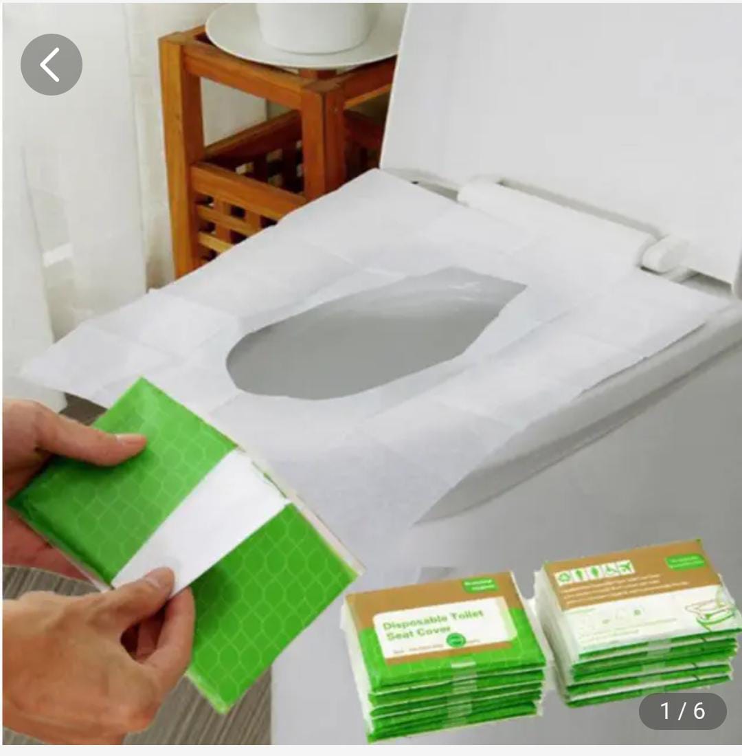 Disposable toilet seat covers, Flushable for Adults and Kids Potty Training, 100% Biodegradable Travel Accessories Public Restrooms, Airplane, Camping. Toilet Seat Covers Paper.
