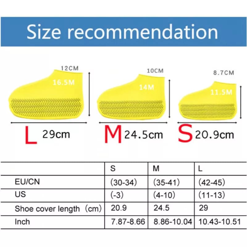 Thickened Unisex Silicone Shoe Cover, Shoes Covers Rain Boots Reusable Waterproof Shoe Covers Non Slip Overshoes Unisex Shoe Protectors for Women Men,