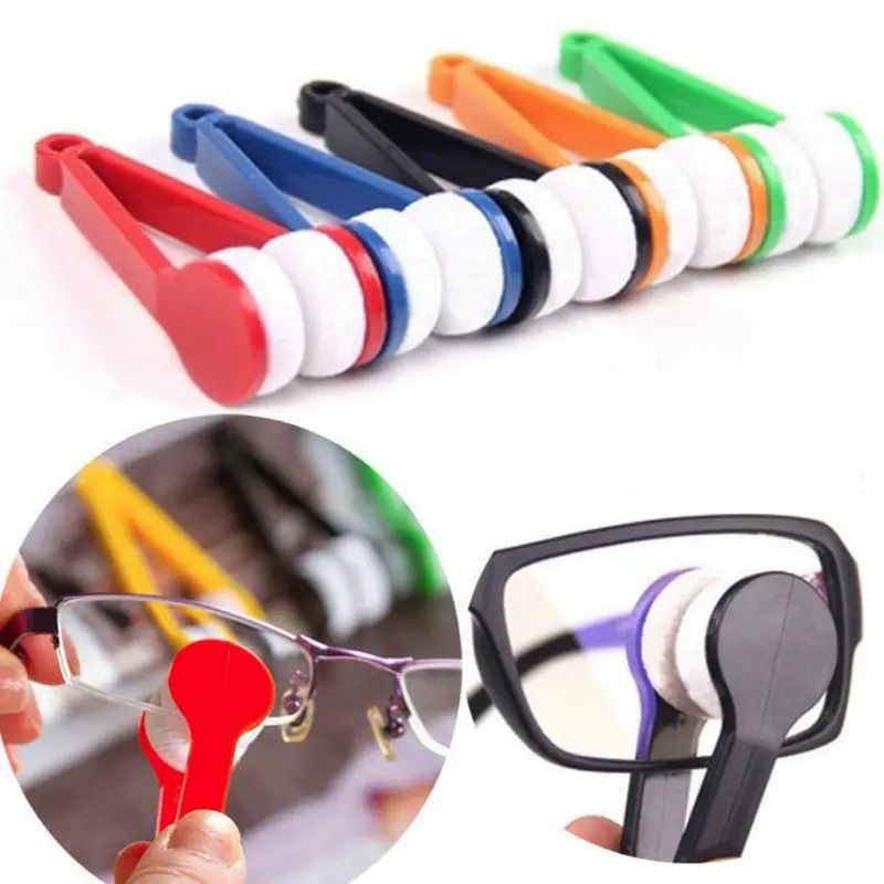 Mini Portable Glasses Cleaning Rub Eyeglass Sunglasses Mini Sun Glasses Eyeglass Microfiber Spectacles Cleaner Soft Brush Cleaning Tool Microfiber Eyeglasses Cleaner Cleaning Clip