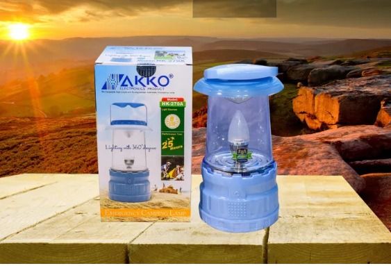 AKKO 270A Rechargeable 24hrs Emergency Lamp his akko lamp shade illuminates the whole room, has a very long life and lights for upto 18 hours at full charge.