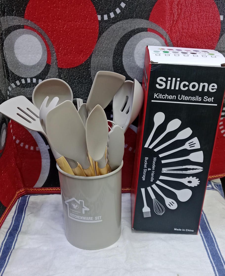 SILICONE SPOONS. Affordable High Quality Silicone Heat Resistant Kitchen Cooking Utensils 12 Pcs Set Now Available HIGHLY RECOMMENDED FOR OUR NON STICK COOKWARE TO AVOID BREAKEAGE