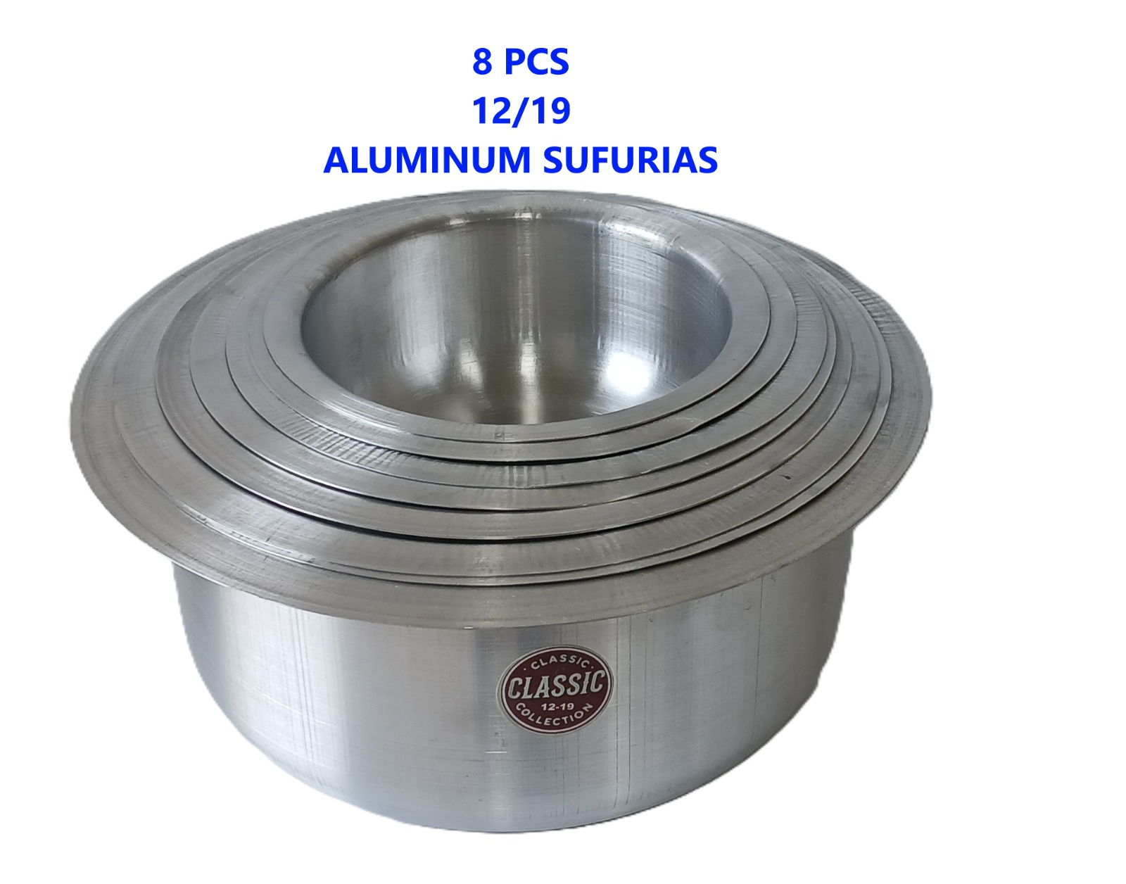 8pcs From Size 12 To 19 Premier Range Of Aluminium Cooking Pots Set Stainless Steel Sufurias
